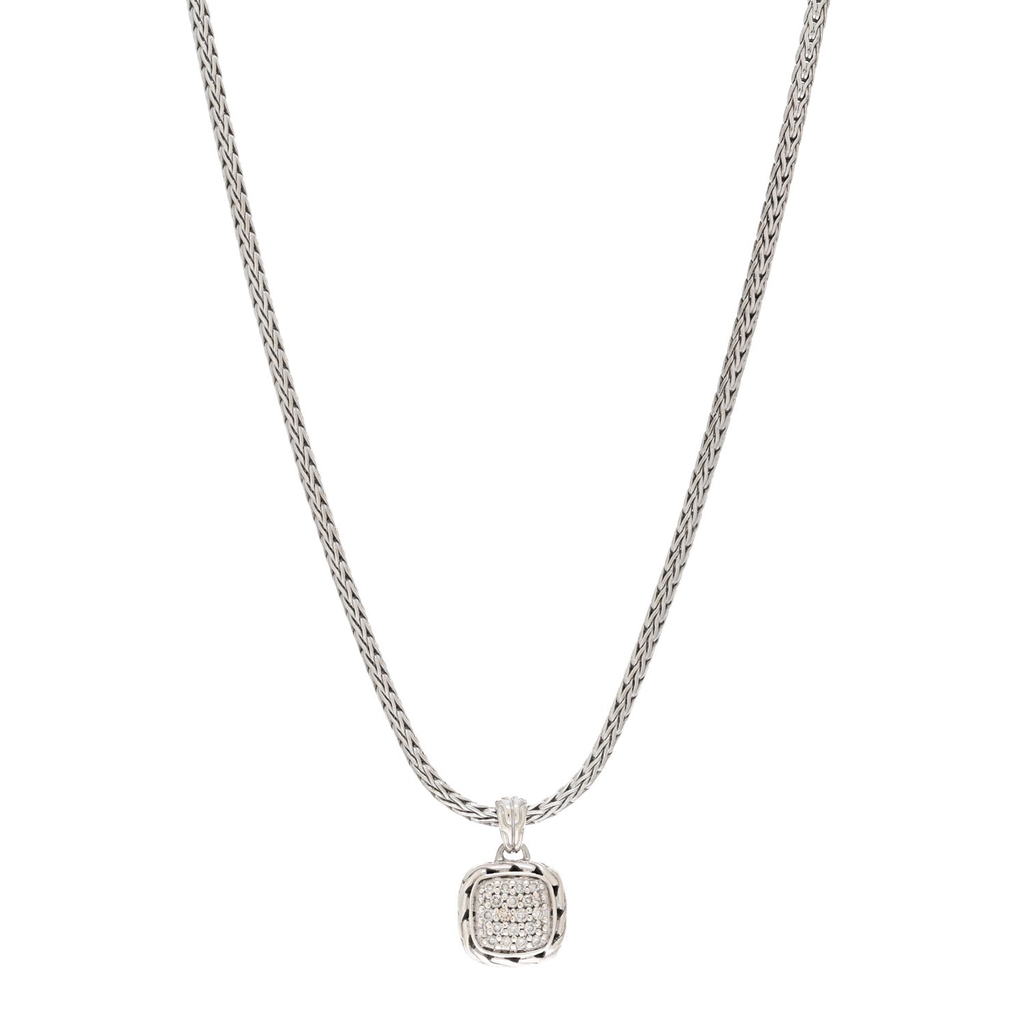 Sterling Silver Diamond Classic Chain Pendant Necklace