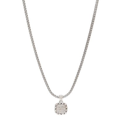 John Hardy Sterling Silver Diamond Classic Chain Pendant Necklace 1 of 4