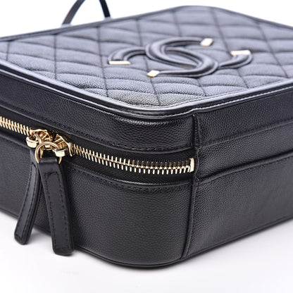 Chanel Caviar Quilted Medium CC Filigree Vanity Case Black 9 of 13