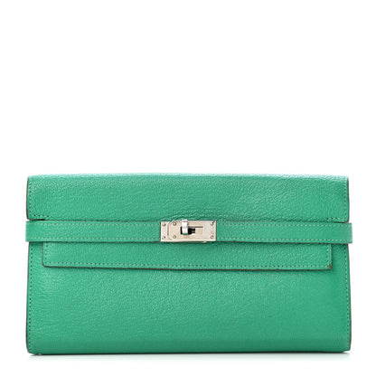 Hermes Chevre Mysore Kelly Longue Wallet Menthe 1 of 5