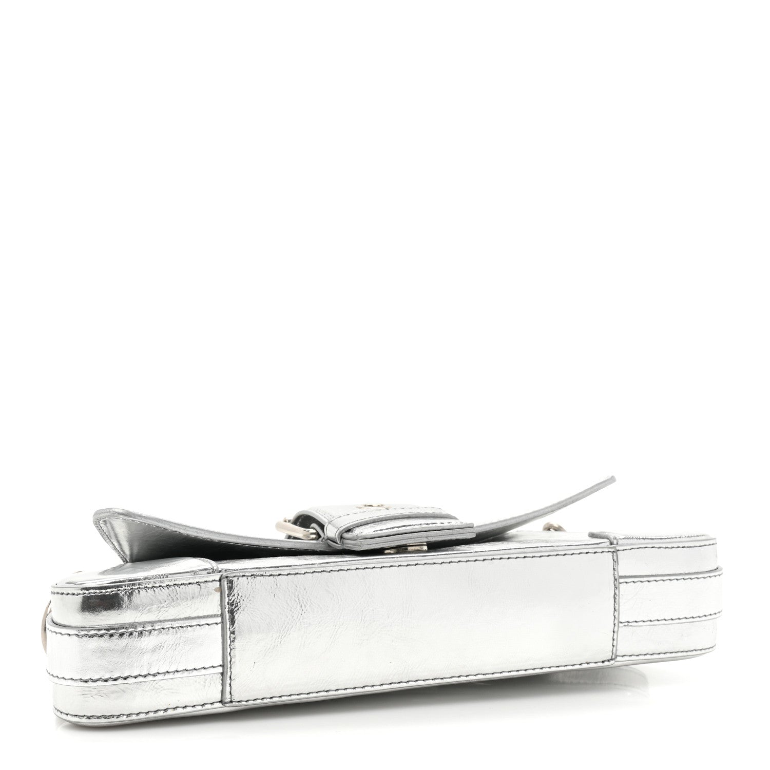 Balenciaga Smooth Metallic Calfskin Small Lindsay Shoulder Bag Silver 4 of 9