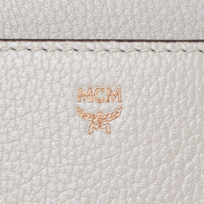 MCM Grained Calfskin Medium Milla Convertible Backpack White Flake 7 of 8