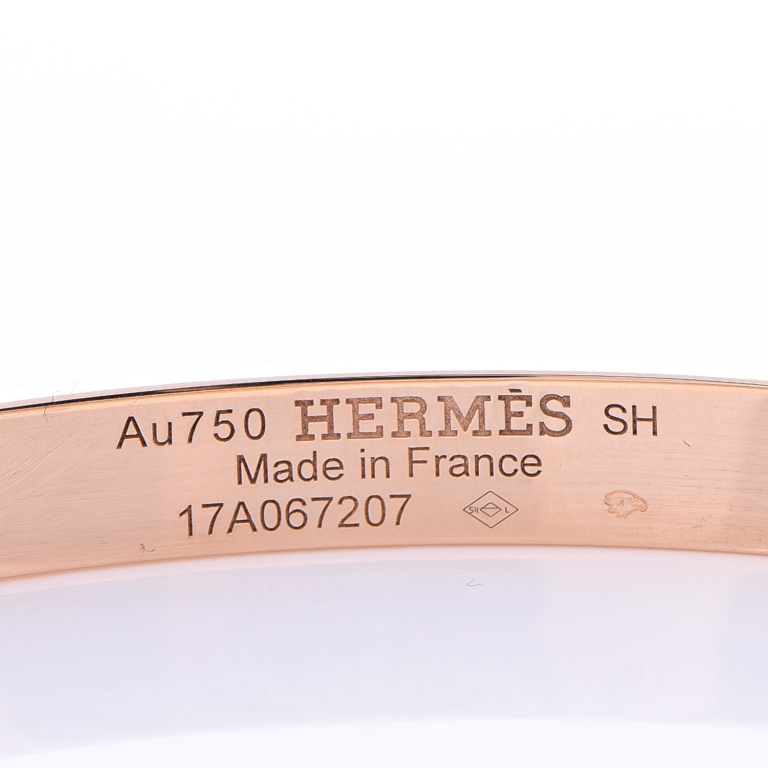 Hermes 18K Rose Gold Diamond PM H D'Ancre Bracelet SH 4 of 6