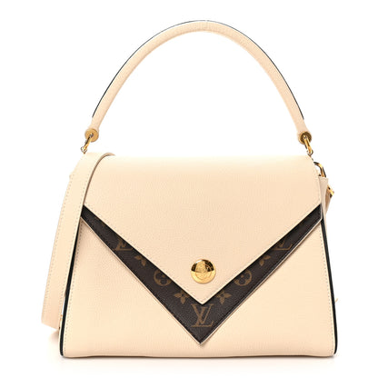 Louis Vuitton Grained Calfskin Monogram Double V Creme 1 of 9
