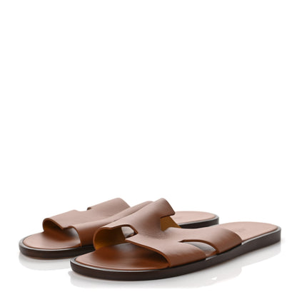 Hermes Calfskin Izmir Mens Sandals 43.5 Gold 3 of 7