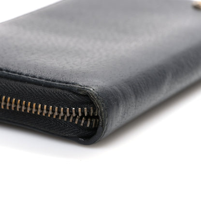 Gucci Dollar Calfskin Boar Effect GG Marmont Zip Around Wallet Black 8 of 8