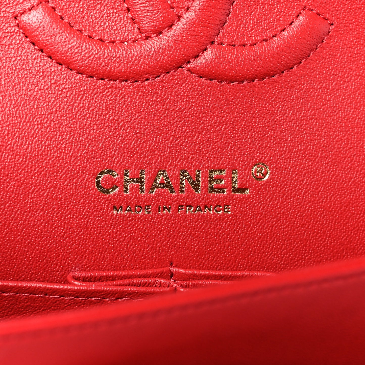 Lambskin Quilted Medium Double Flap Red