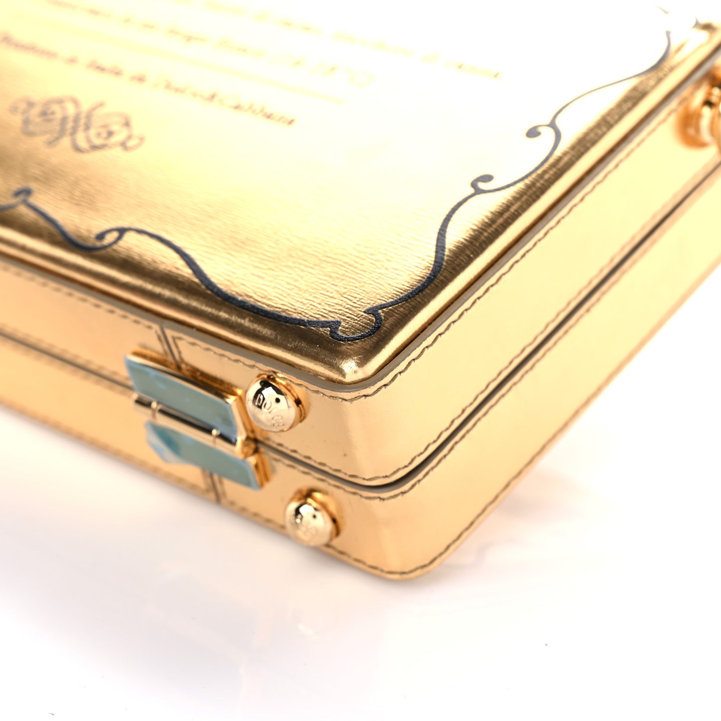 Metallic Calfskin Chocolate Bar Clutch Gold