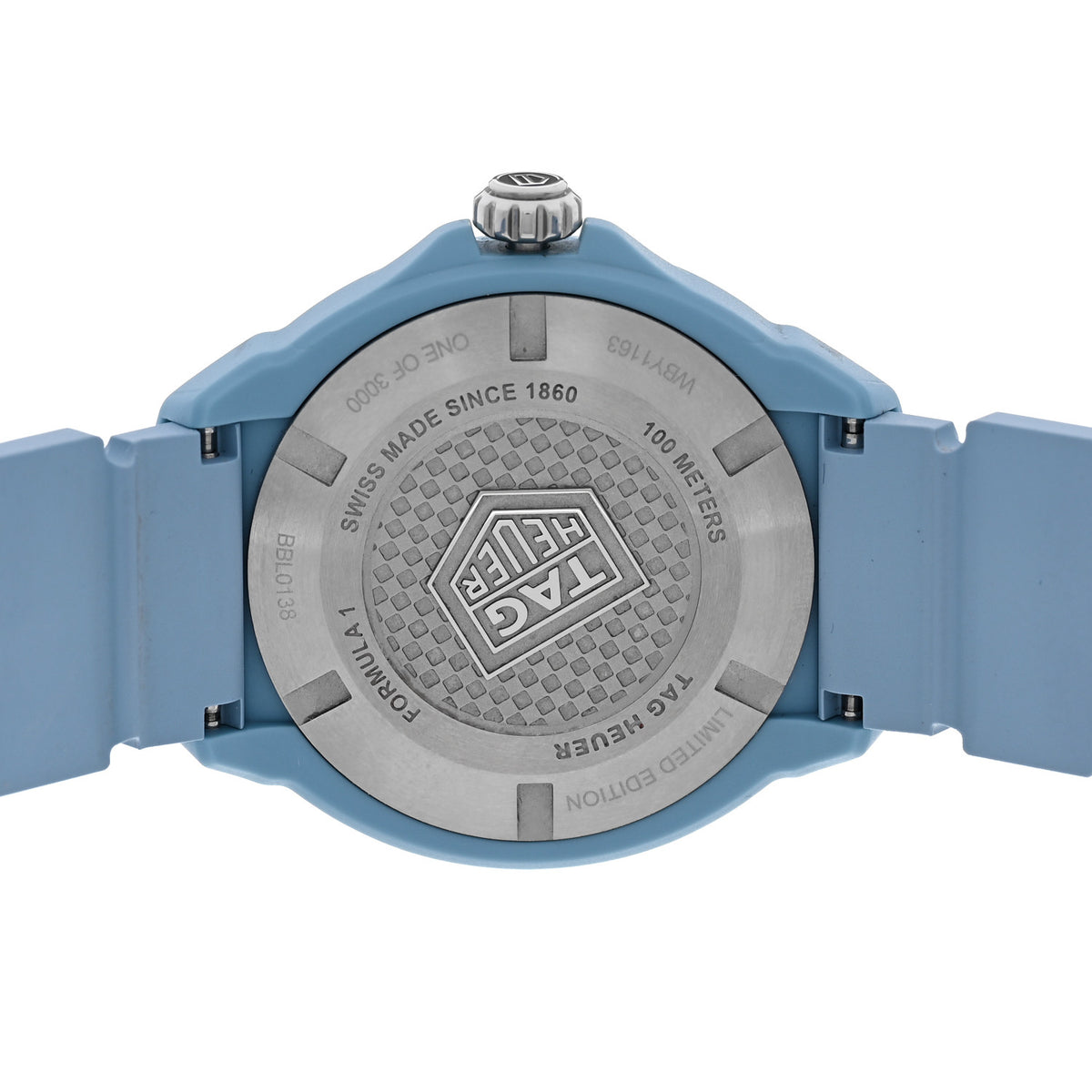 Tag Heuer Polylight Stainless Steel Rubber 38mm Formula 1 Solargraph Quartz Watch Light Blue WBY1163 4 of 5