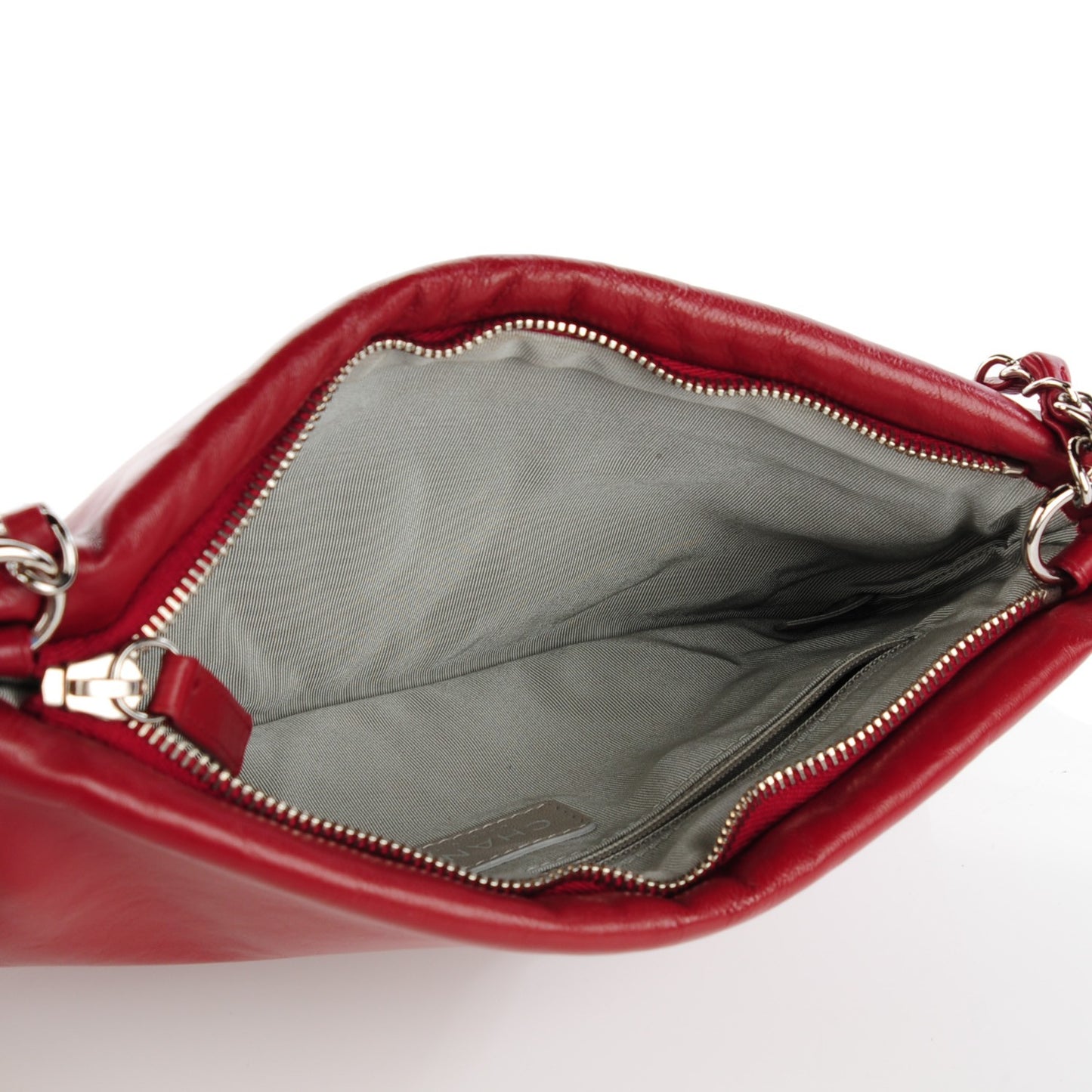 Calfskin On The Bund Pochette Dark Red