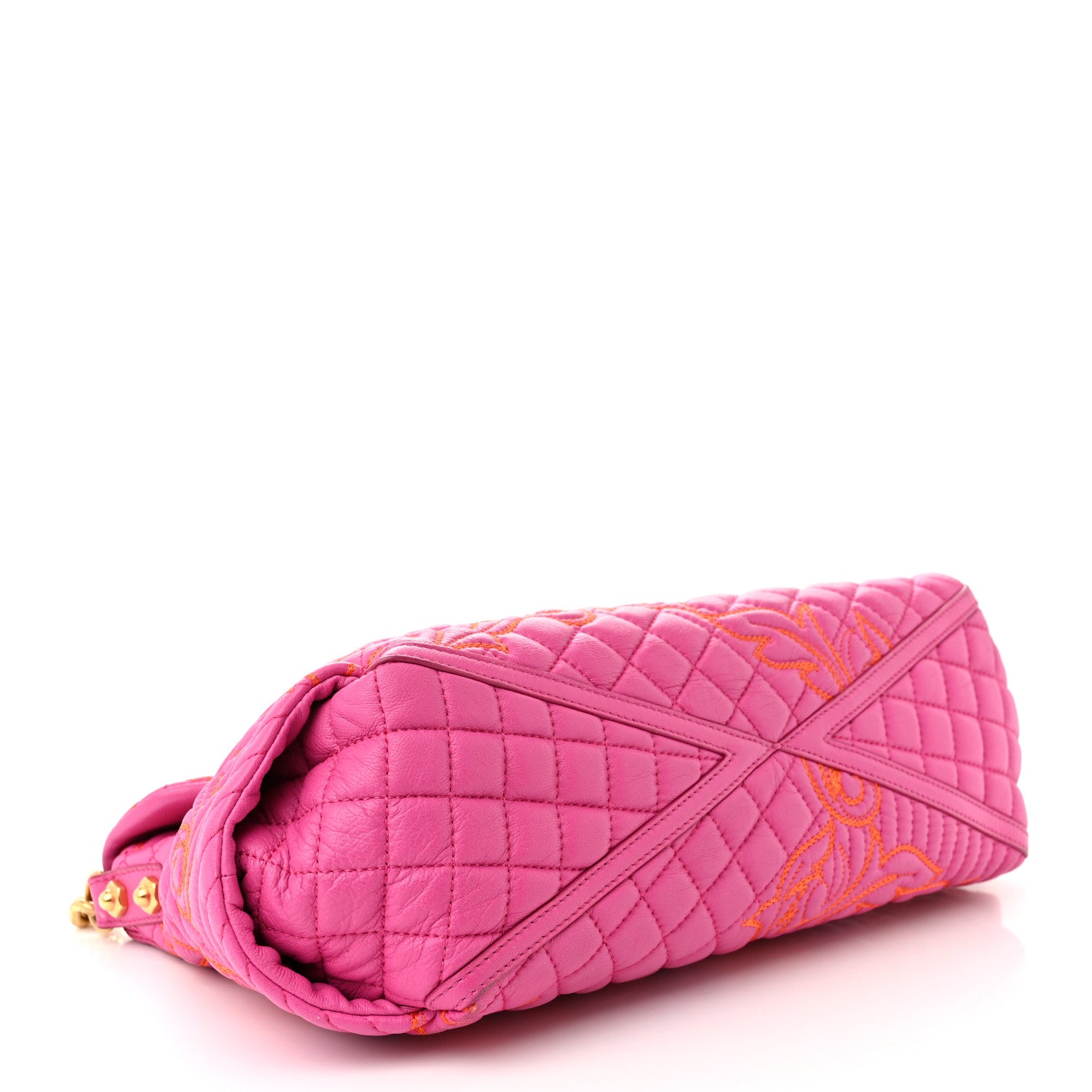 Versace Nappa Barocco Quilted Shoulder Bag Pink 4 of 9