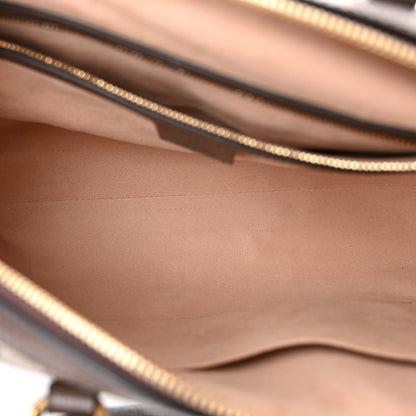 Gucci GG Supreme Monogram Textured Dollar Calfskin Web Medium Ophidia Boston Beige Ebony New Acero 5 of 11