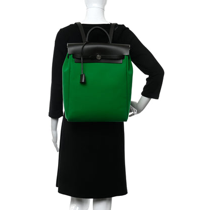 Hermes Military Toile Vache Hunter Herbag a Dos Zip Retourne Backpack Bambou Kaki 2 of 11