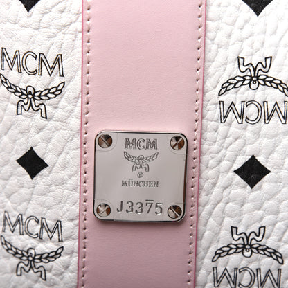MCM Visetos Medium Liz Reversible Shopper Tote White Powder Pink 14 of 16