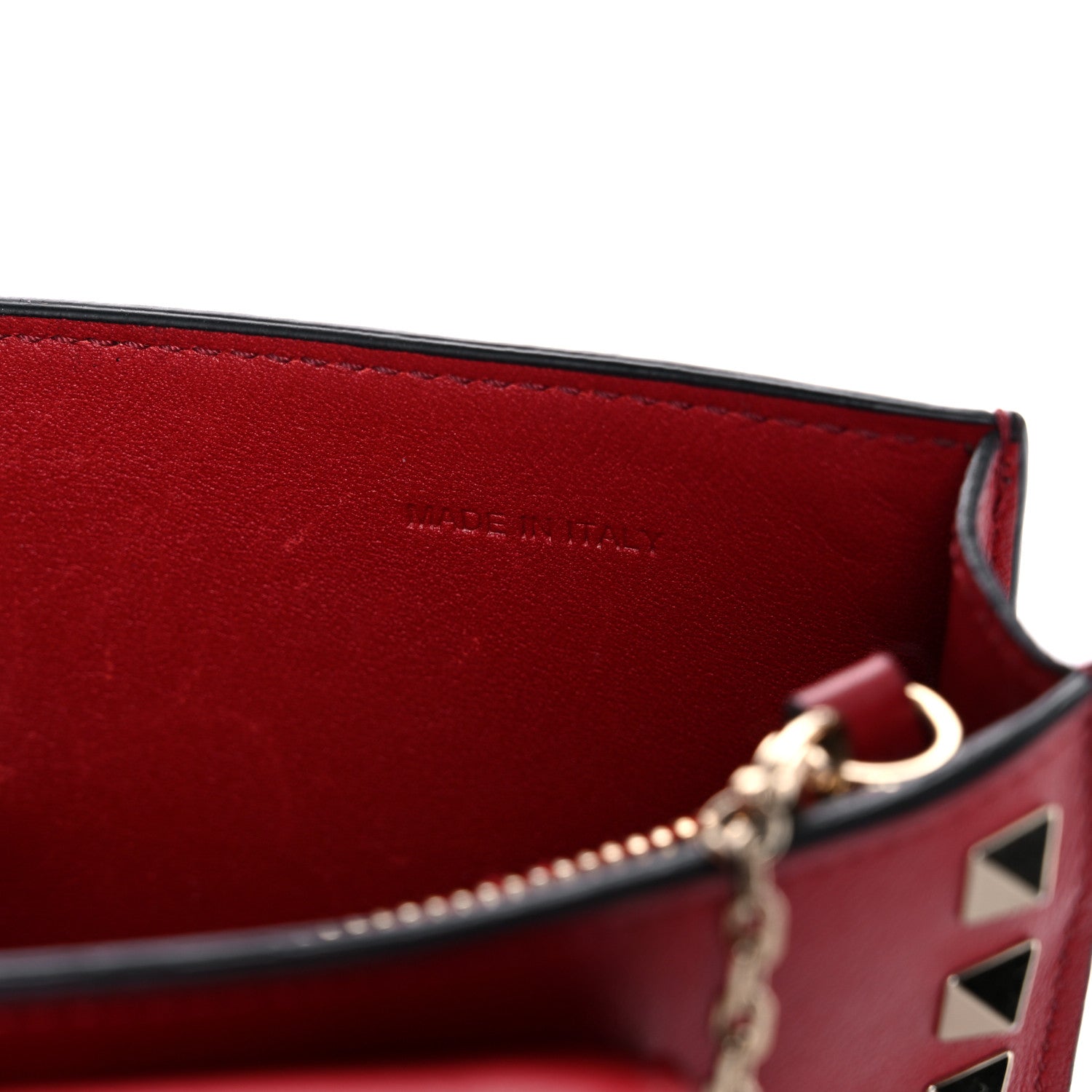 Valentino Garavani Calfskin Rockstud Phone Case With Chain Rosso Valentino 8 of 15