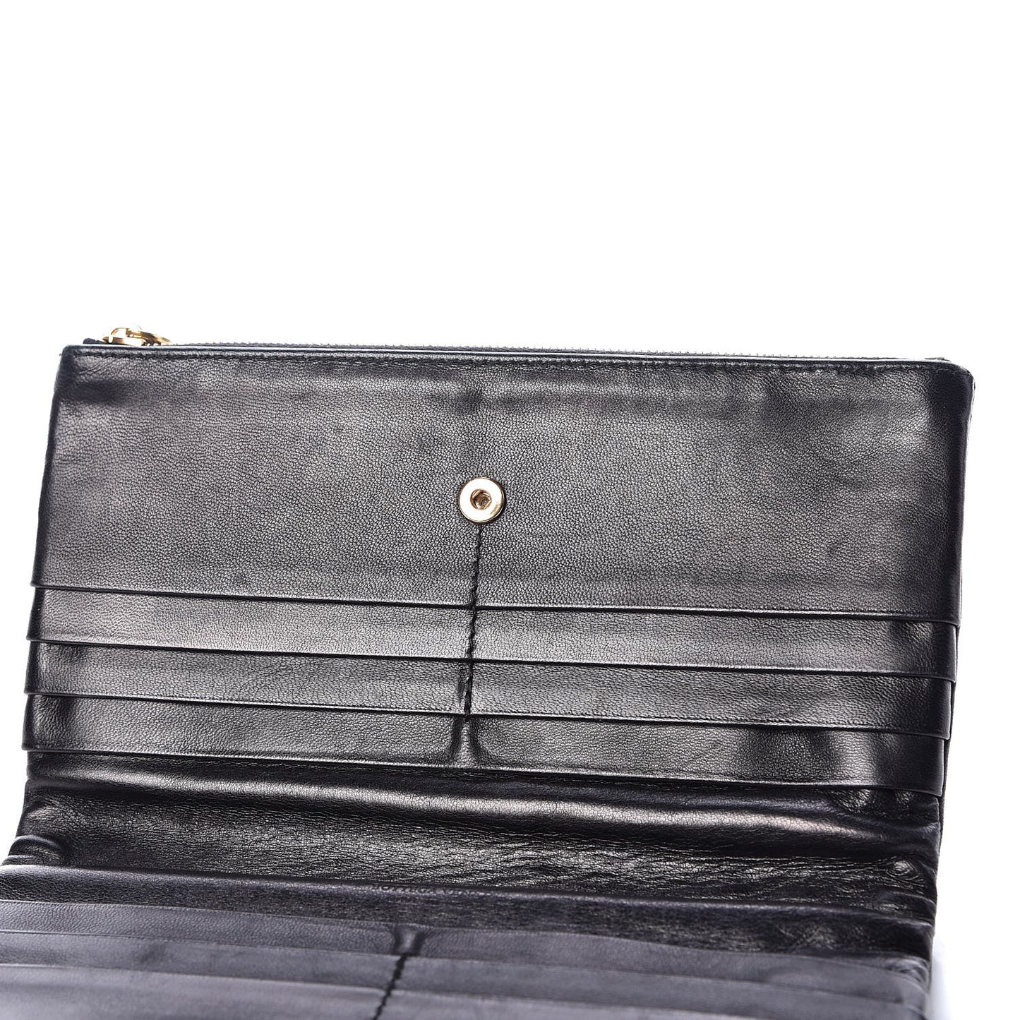 Nappa Intrecciato Double Zip Clutch Wallet Black