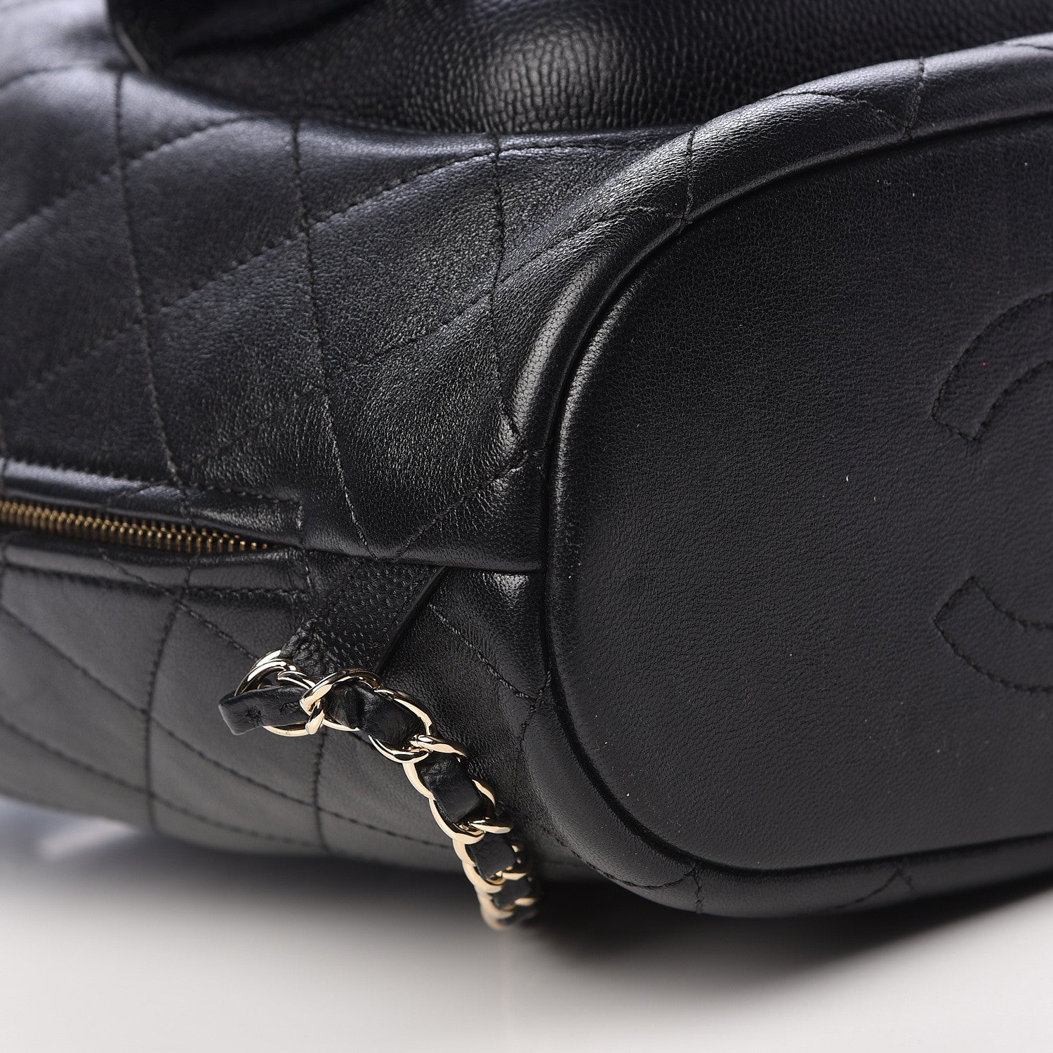 Chanel Sheepskin Caviar Quilted Daily Round Backpack Black 9 of 13