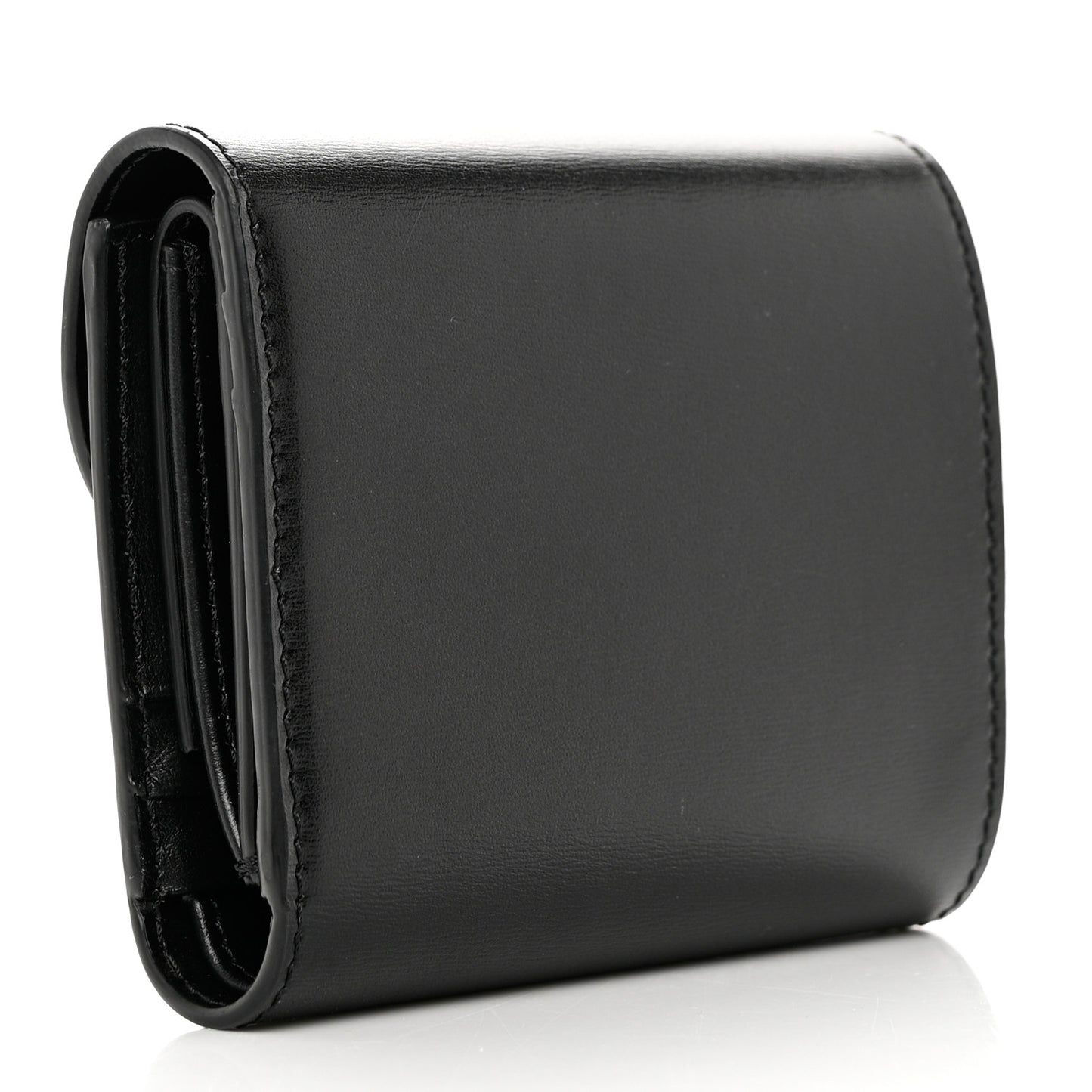 Shiny Smooth Lambskin Small Triomphe Wallet Black