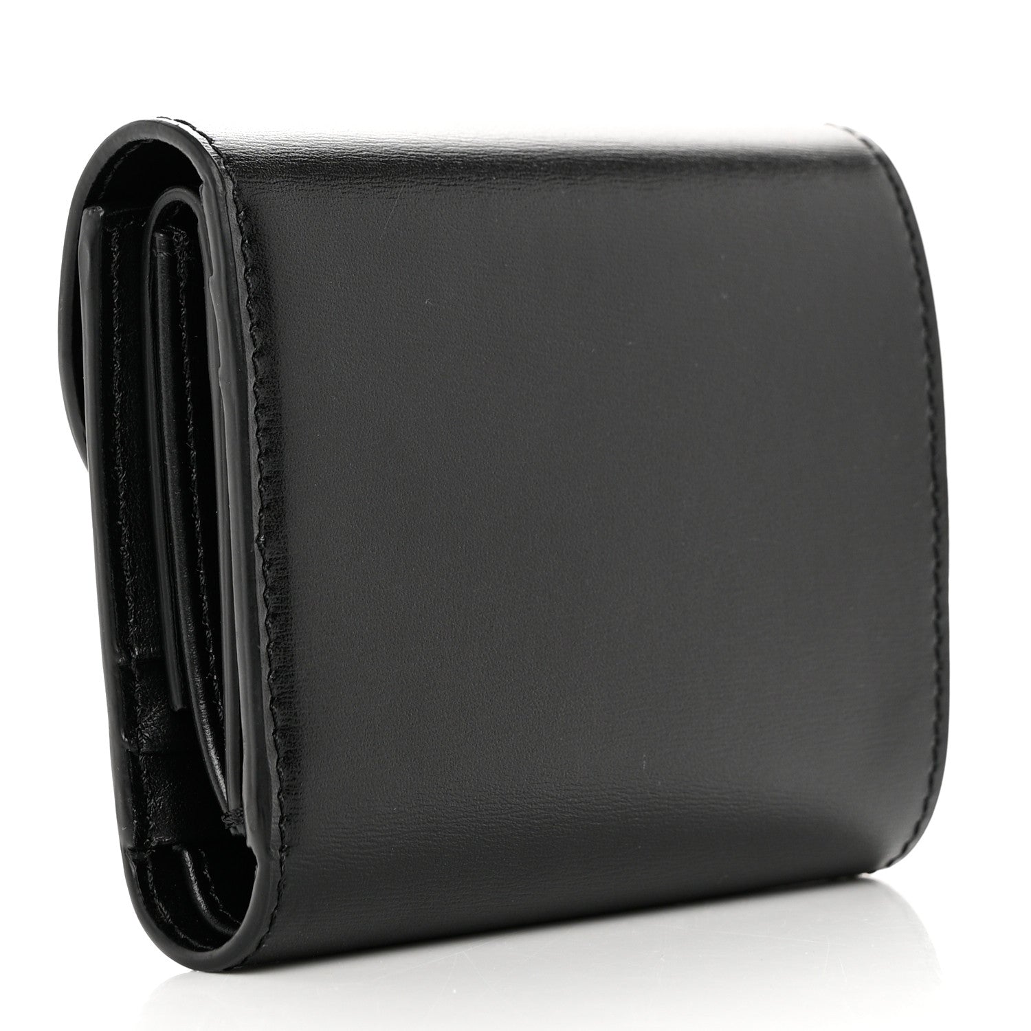 Celine Shiny Smooth Lambskin Small Triomphe Wallet Black 3 of 8
