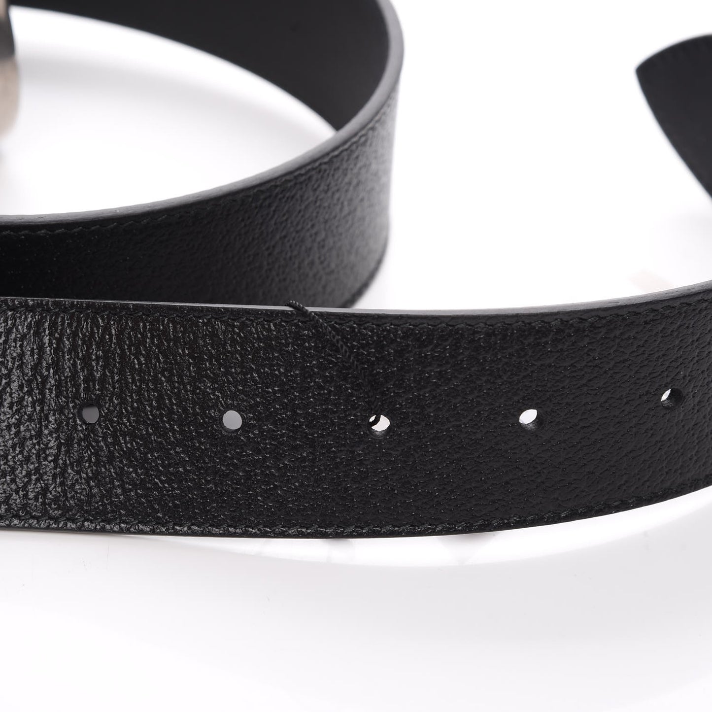 Textured Dollar Calfskin Nickel Double G 40mm Belt 85 34 Black