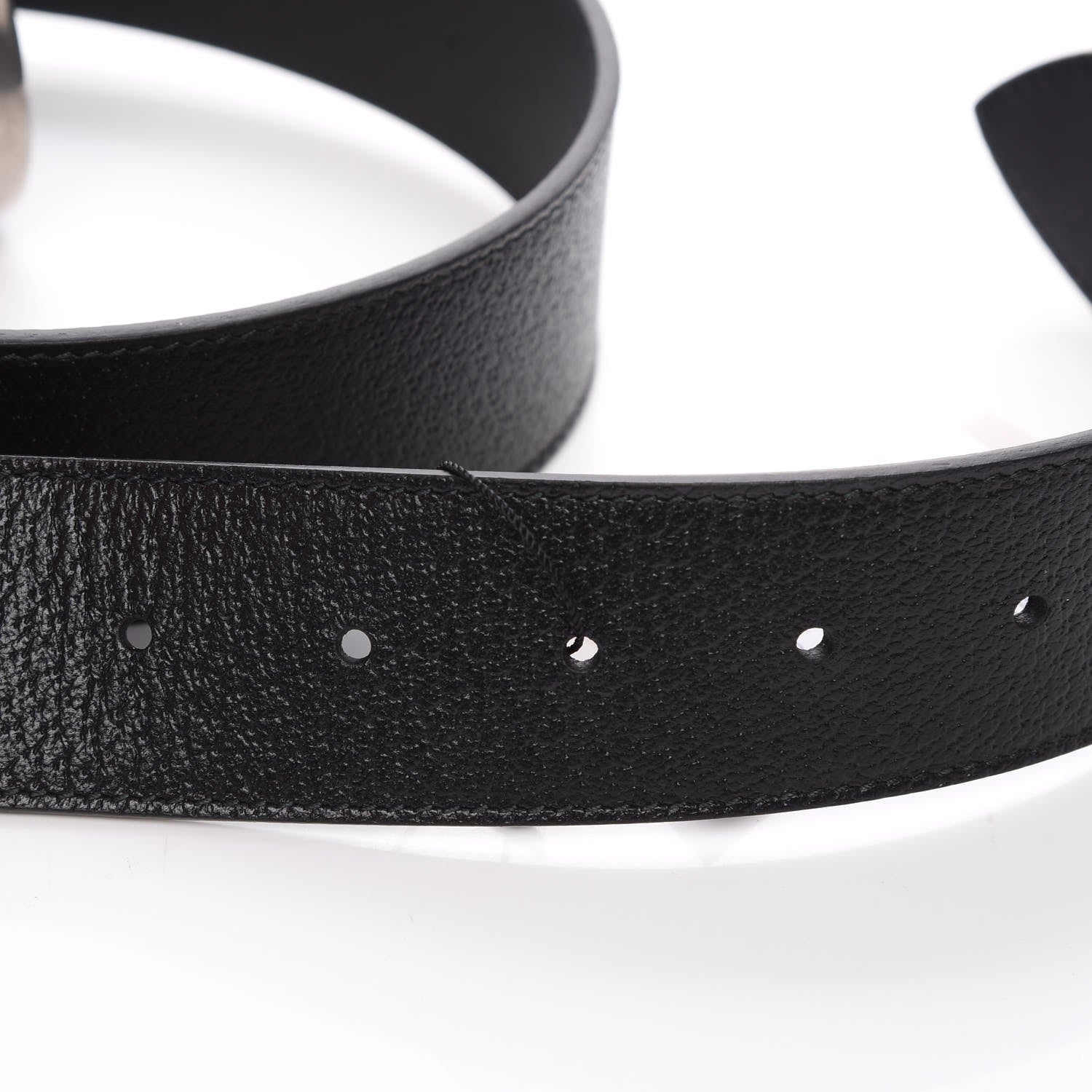 Gucci Textured Dollar Calfskin Nickel Double G 40mm Belt 85 34 Black 4 of 6