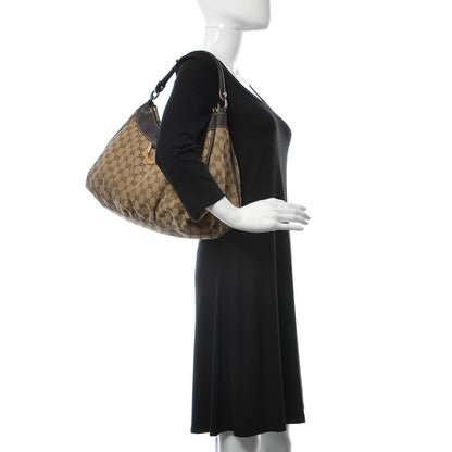 Gucci Monogram Large D Gold Hobo Dark Brown 1 of 12