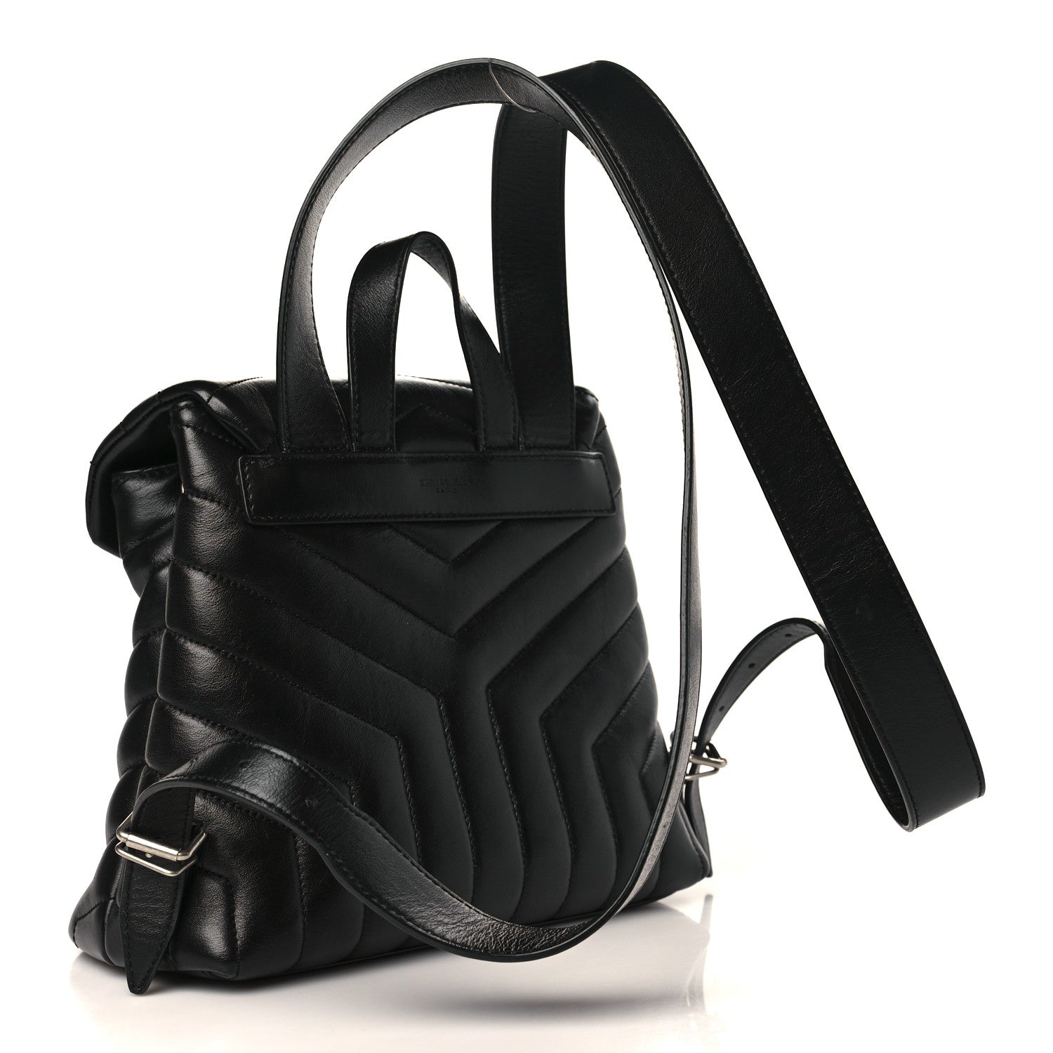 Saint Laurent Calfskin Y Quilted Monogram Small Loulou Backpack Black 2 of 9