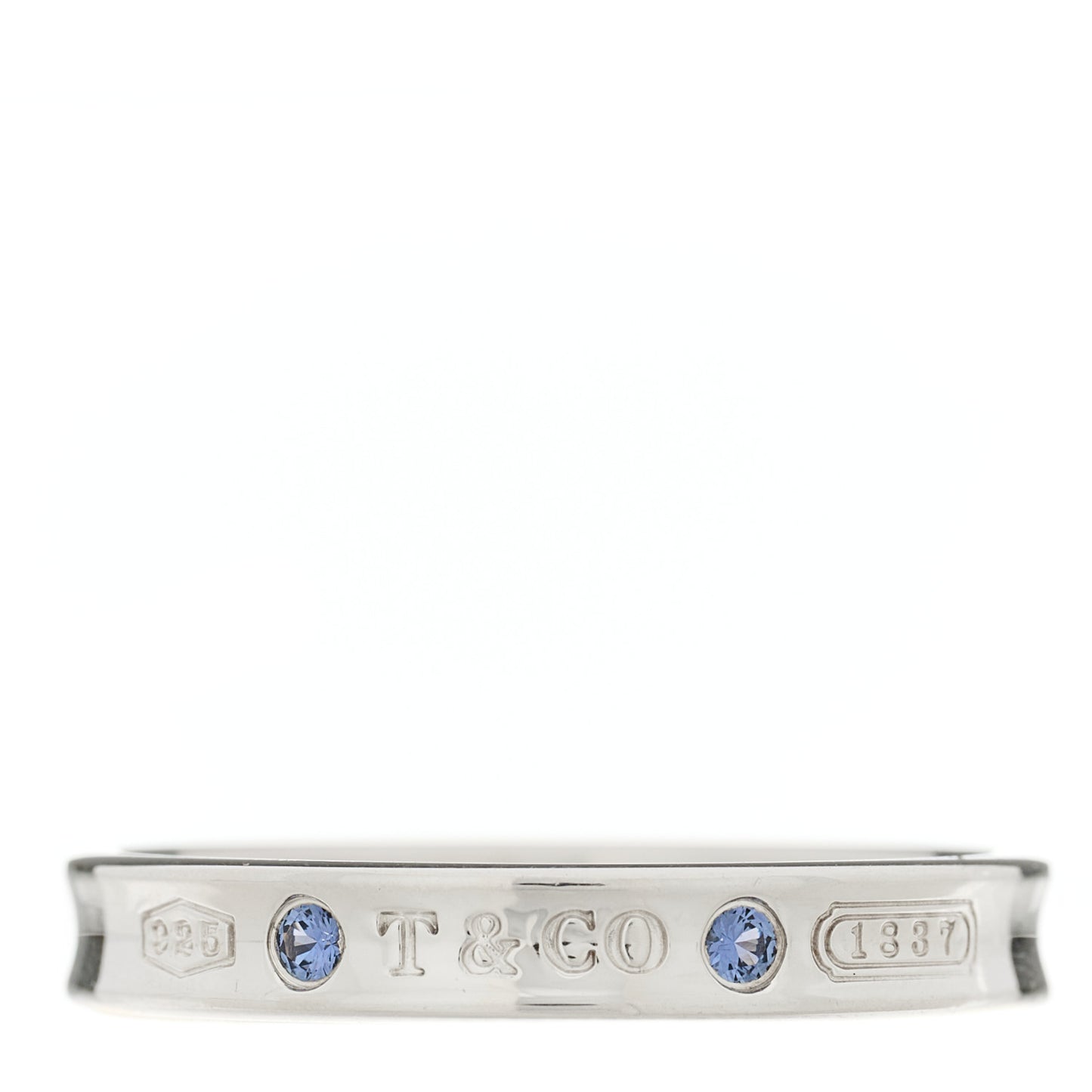 Sterling Silver Blue Sapphire Narrow 1837 Band Ring 67 12