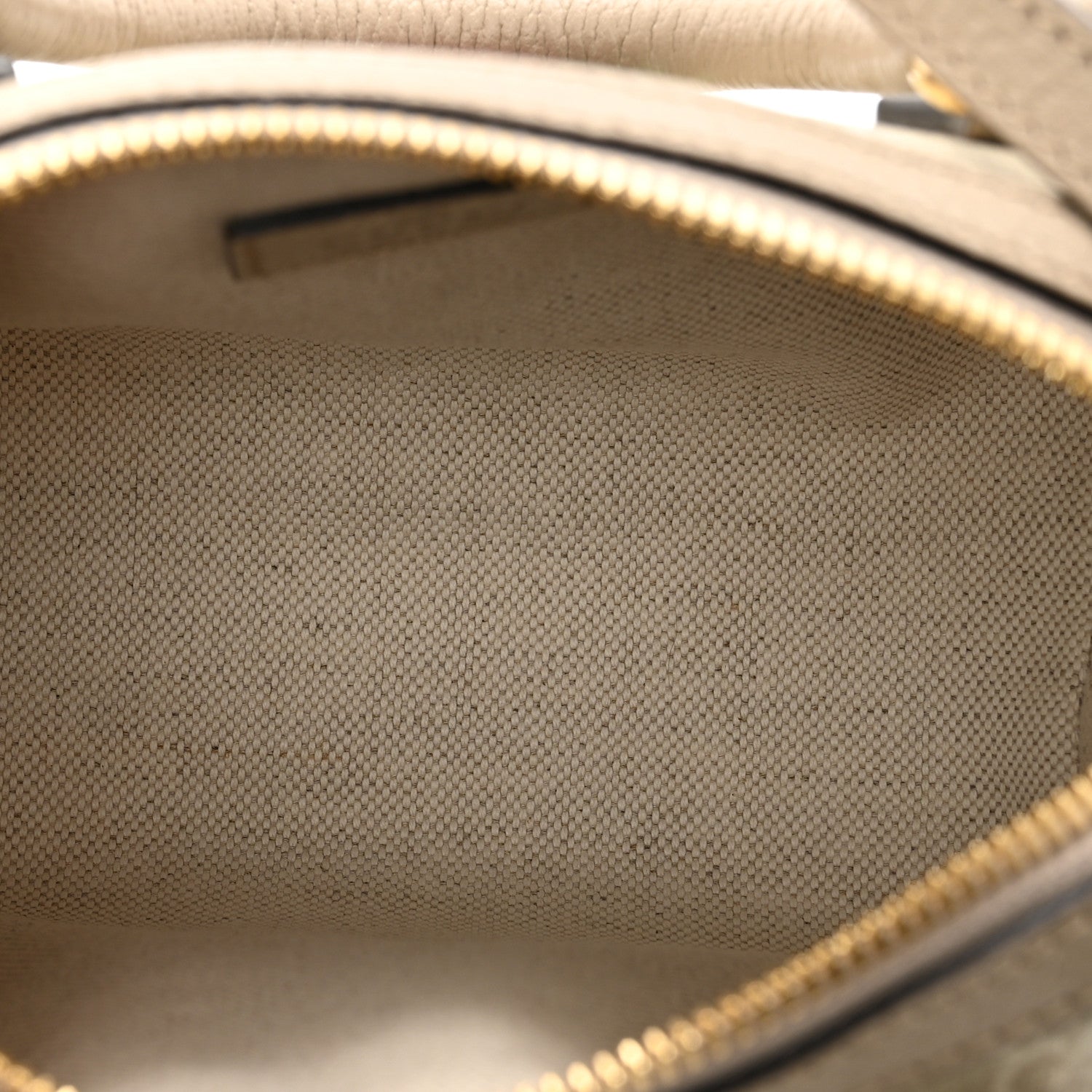 Gucci GG Supreme Monogram Textured Dollar Calfskin Web Super Mini Ophidia Top Handle Bowler Bag Beige Mystic White Oatmeal 6 of 11