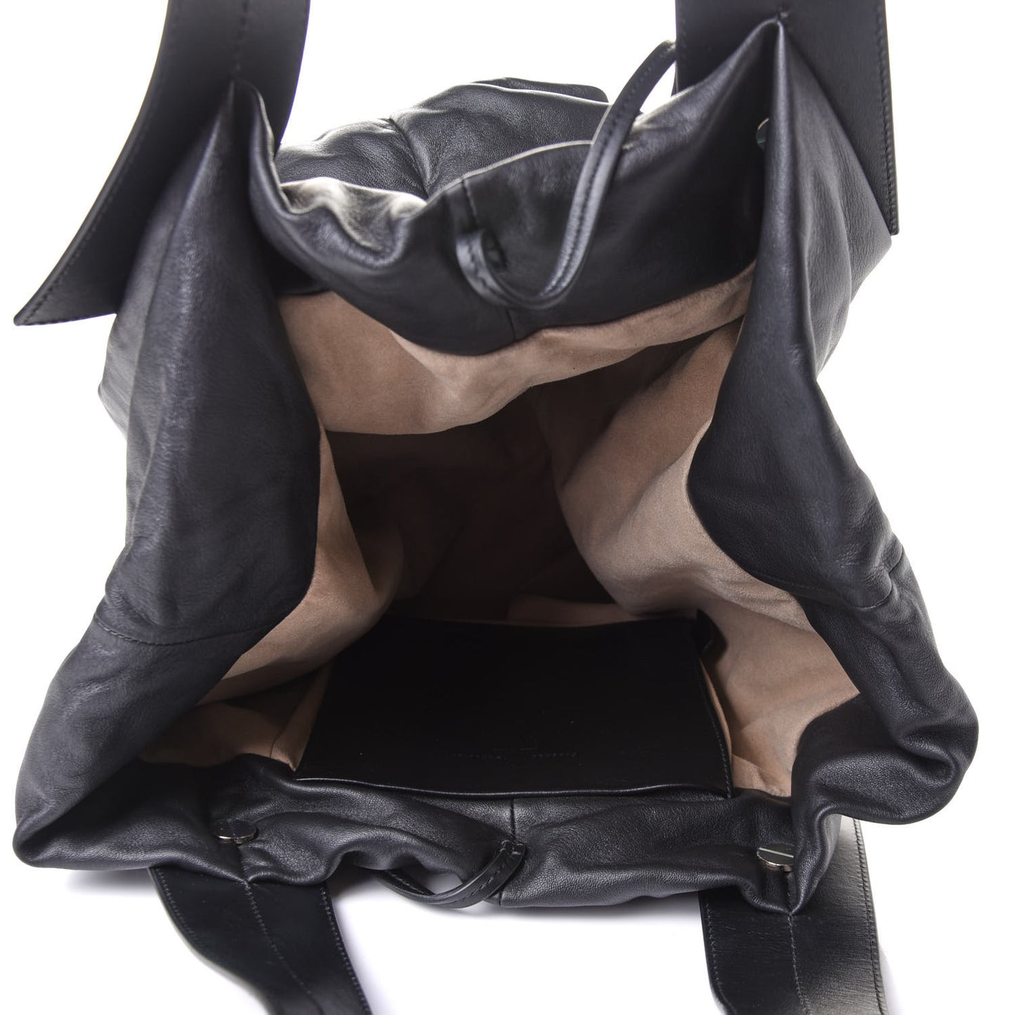 Lambskin Large Puffy Tobo Tote Black