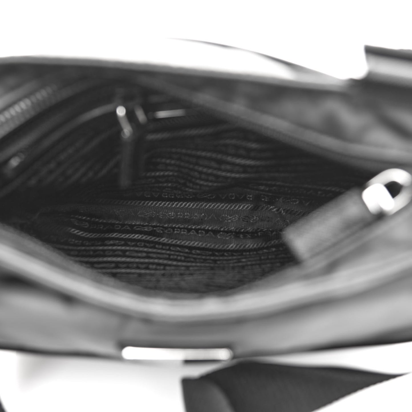 Tessuto Nylon Saffiano Messenger Bag Black Grey