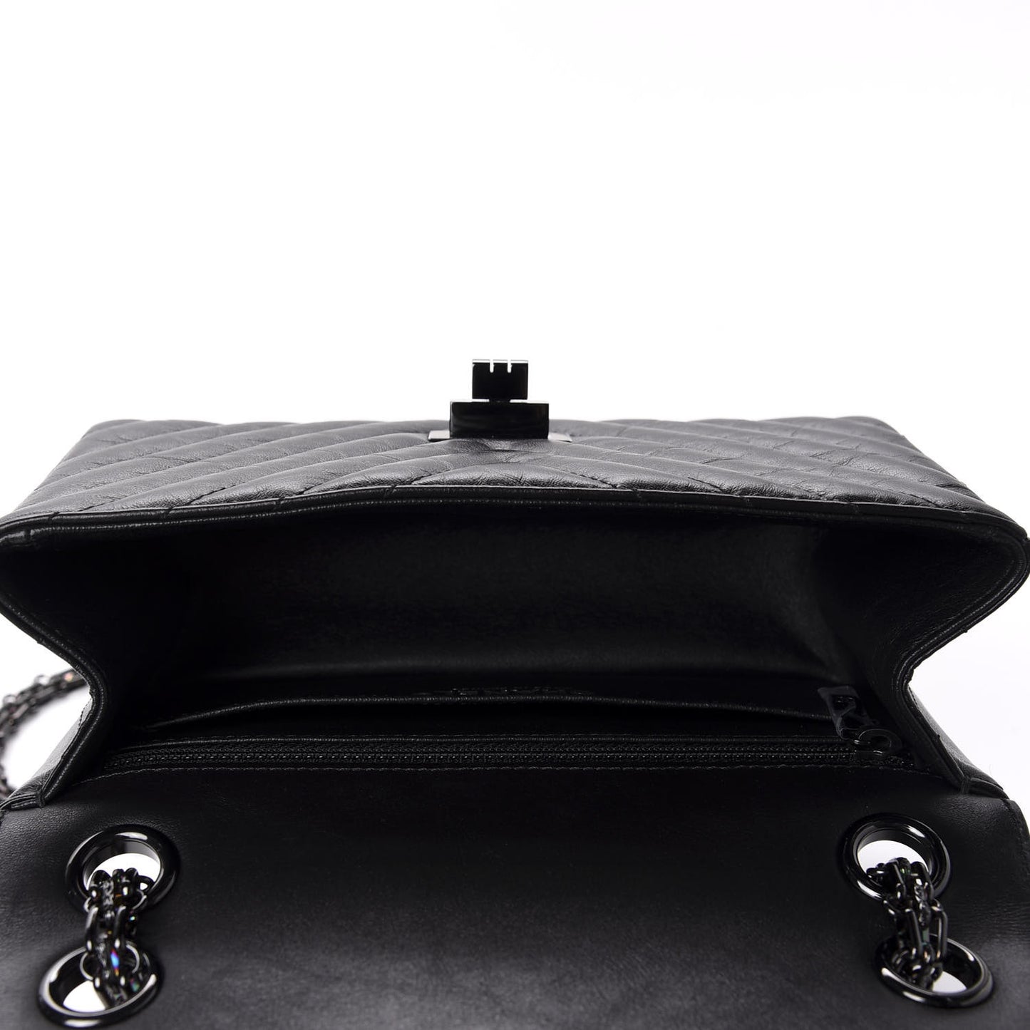 Aged Calfskin Chevron Quilted 2.55 Reissue Mini Flap So Black