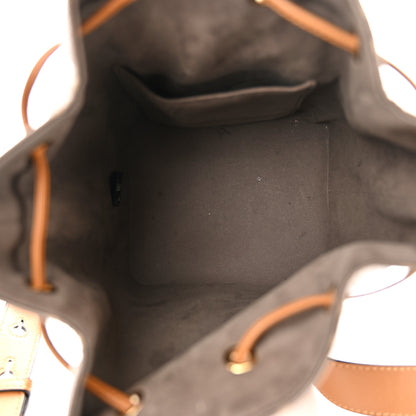 Fendi Glazed Fabric Vitello Grace F is Fendi FF 1974 Stamp Patch Grande Mon Tresor Bucket Bag Mogano Panna Nocciola 5 of 10