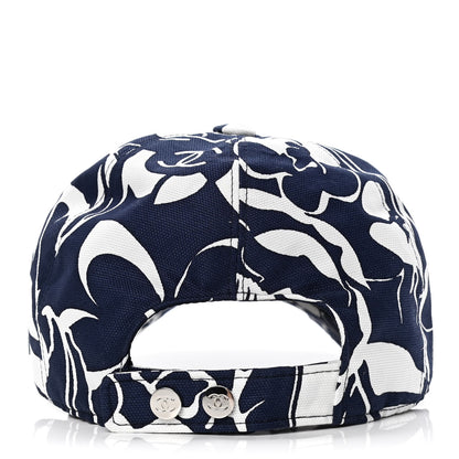 Chanel Cotton CC Coco Beach Cap Hat Navy Ivory 3 of 4