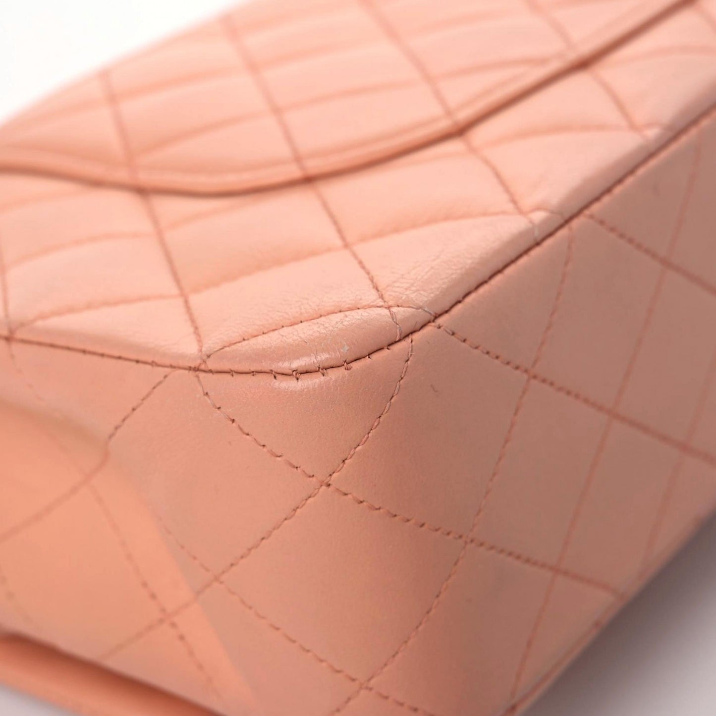 Lambskin Quilted Medium Double Flap Light Pink