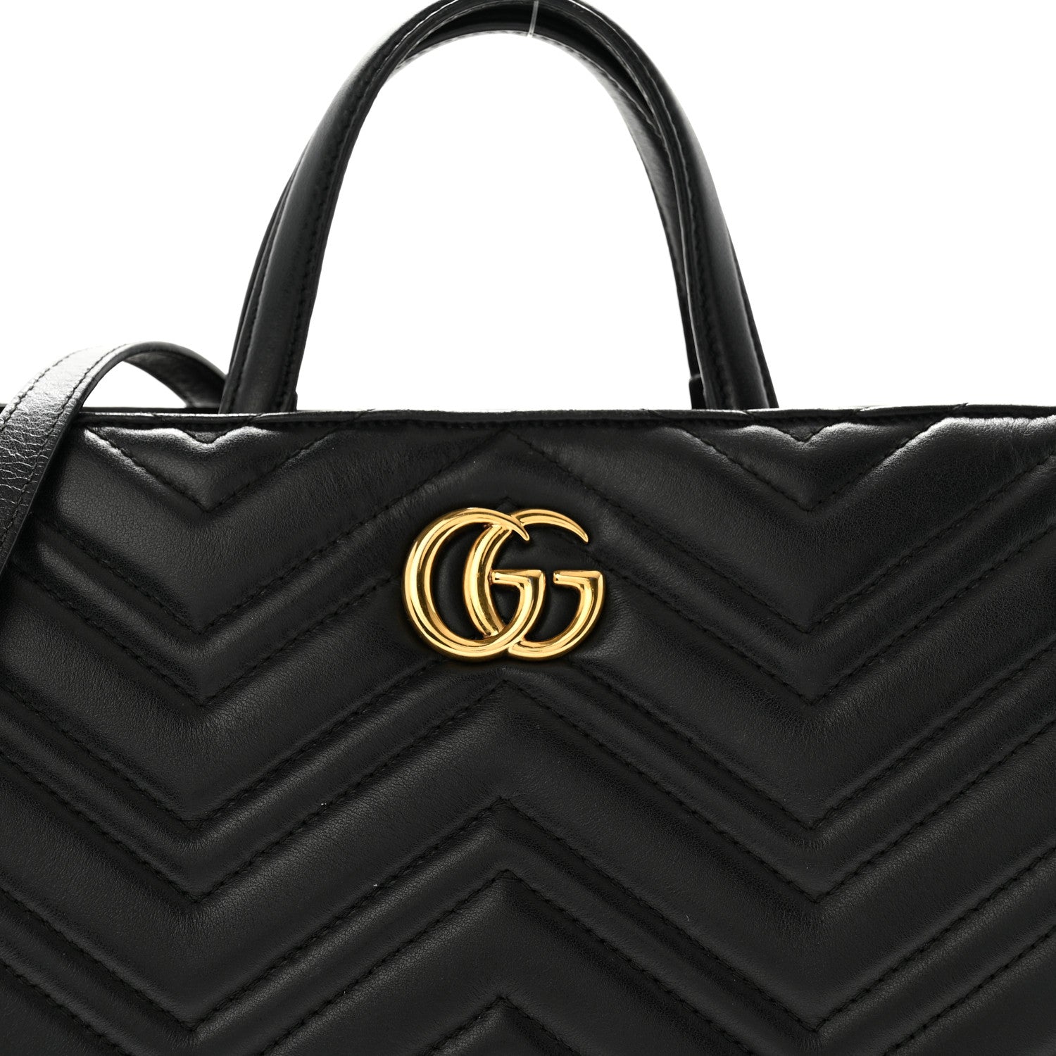 Gucci Calfskin Matelasse Small GG Marmont Tote Black 9 of 15