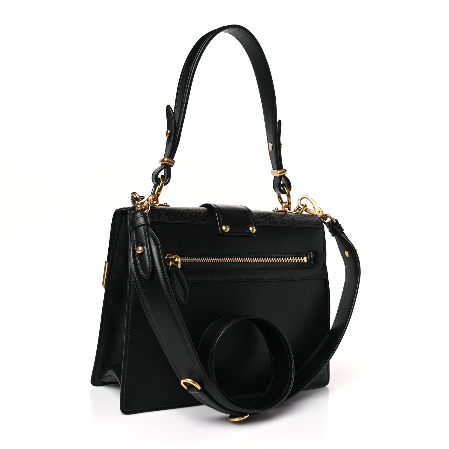Prada City Calfskin Saffiano Cahier Top Handle Bag Black 3 of 8