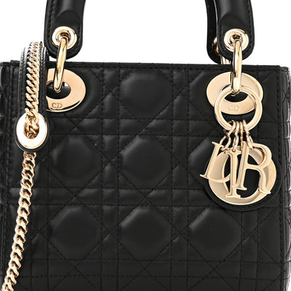 Christian Dior Lambskin Cannage Mini Lady Dior Black 8 of 10