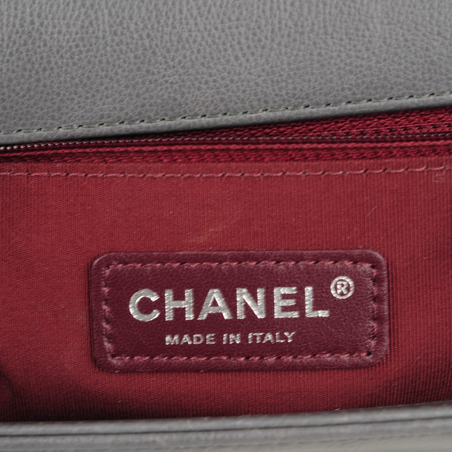 Calfskin Double Stitch New Medium Boy Flap Grey