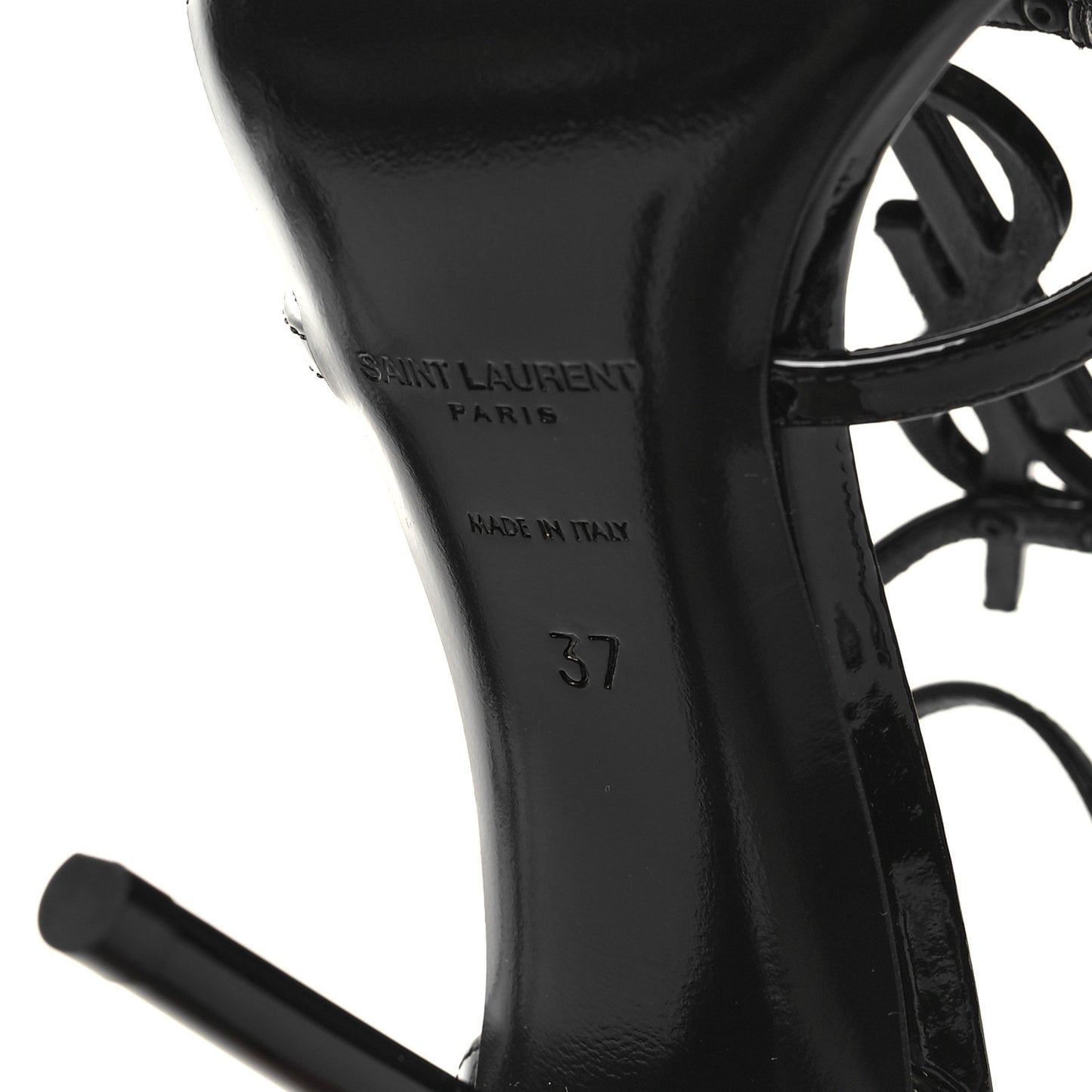 Calfskin Cassandra 100 Ankle Strap Sandals 37 Black