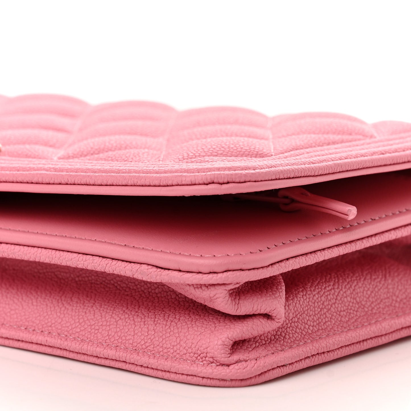 Caviar Quilted Boy Wallet On Chain WOC Pink