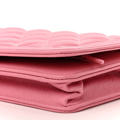 Chanel Caviar Quilted Boy Wallet On Chain WOC Pink 11 of 12