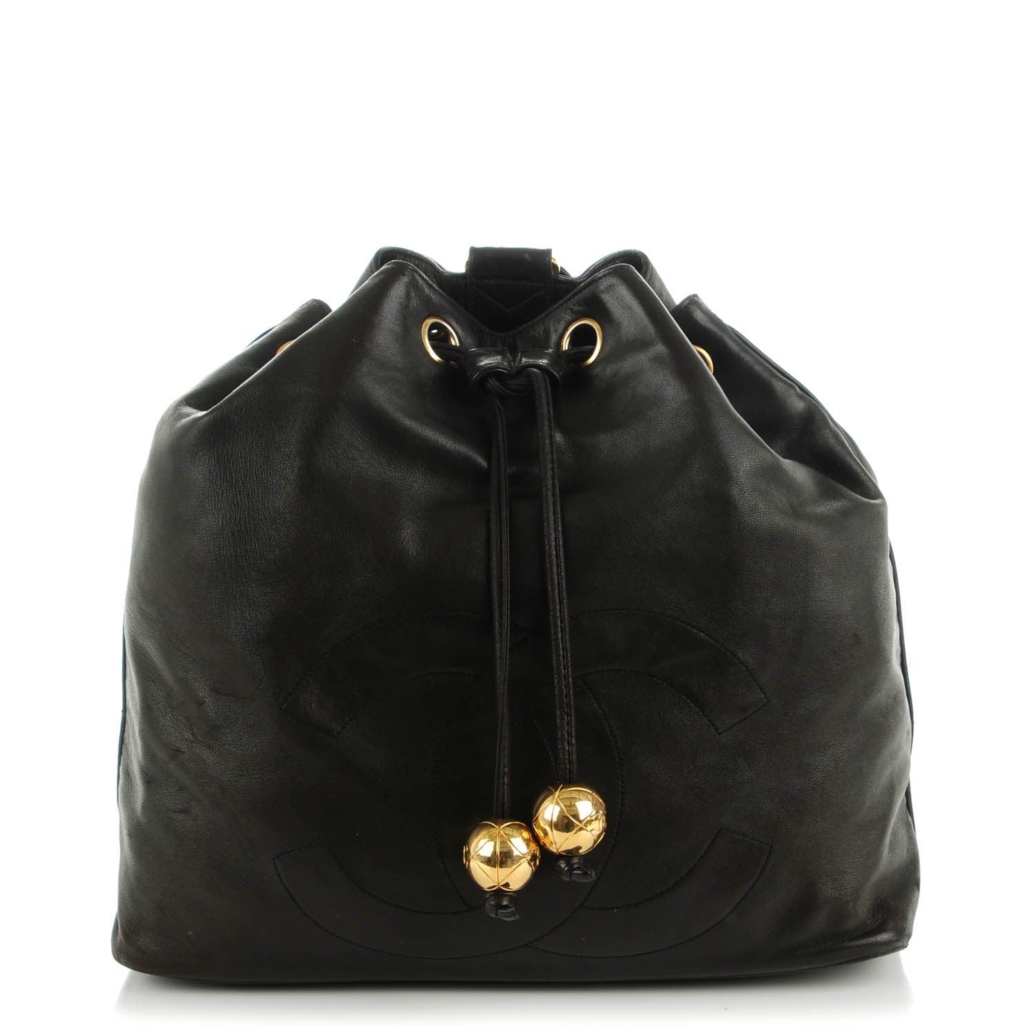 Chanel Lambskin CC Drawstring Backpack Black 1 of 9