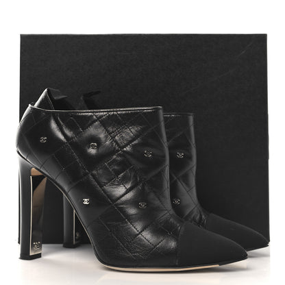Chanel Lambskin Quilted CC Cap Toe Booties 41 Black 11 of 11