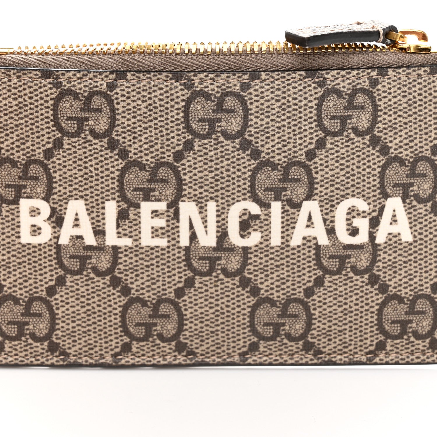 Gucci X BALENCIAGA GG Supreme Monogram Logo Card Case With Strap Beige Ebony 6 of 6