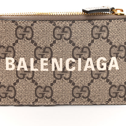 Gucci X BALENCIAGA GG Supreme Monogram Logo Card Case With Strap Beige Ebony 6 of 6
