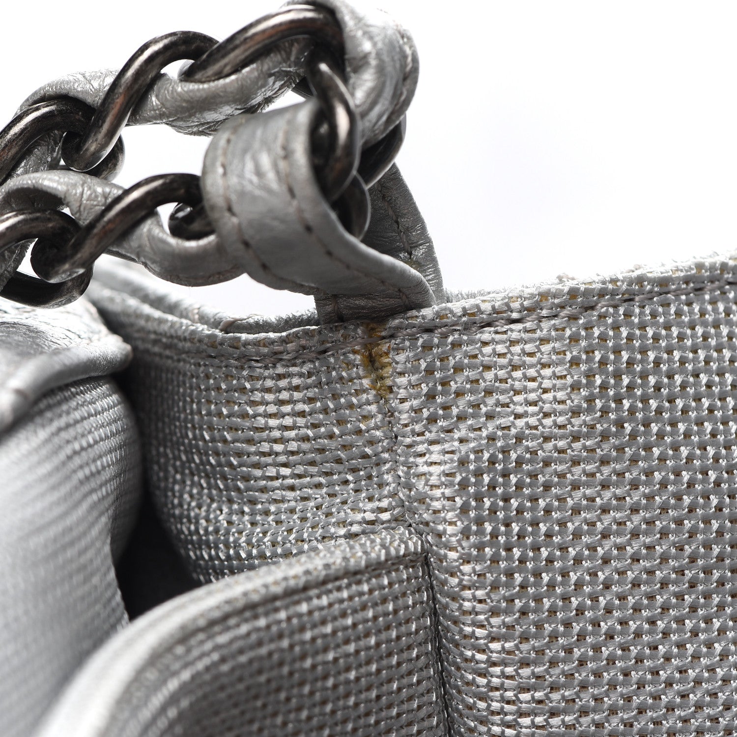 Chanel Metallic Calfskin Quilted XXL Travel Flap Bag Silver 10 of 10