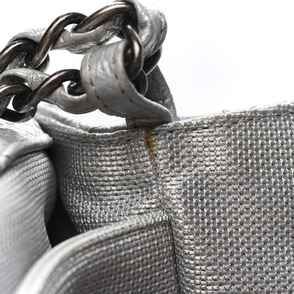 Chanel Metallic Calfskin Quilted XXL Travel Flap Bag Silver 10 of 10