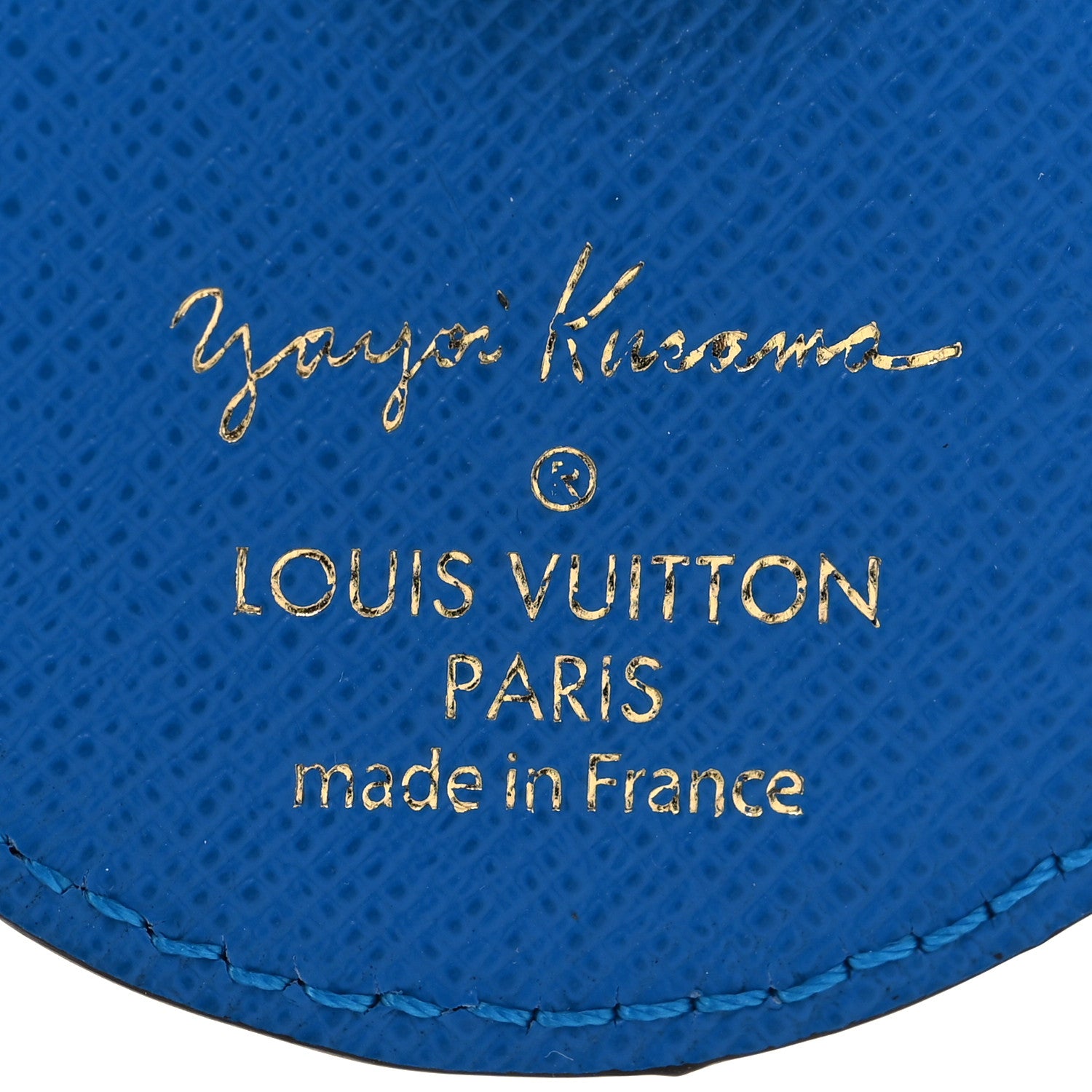 Louis Vuitton Monogram Kusama Pumpkin Dots Key Ring Blue 3 of 3