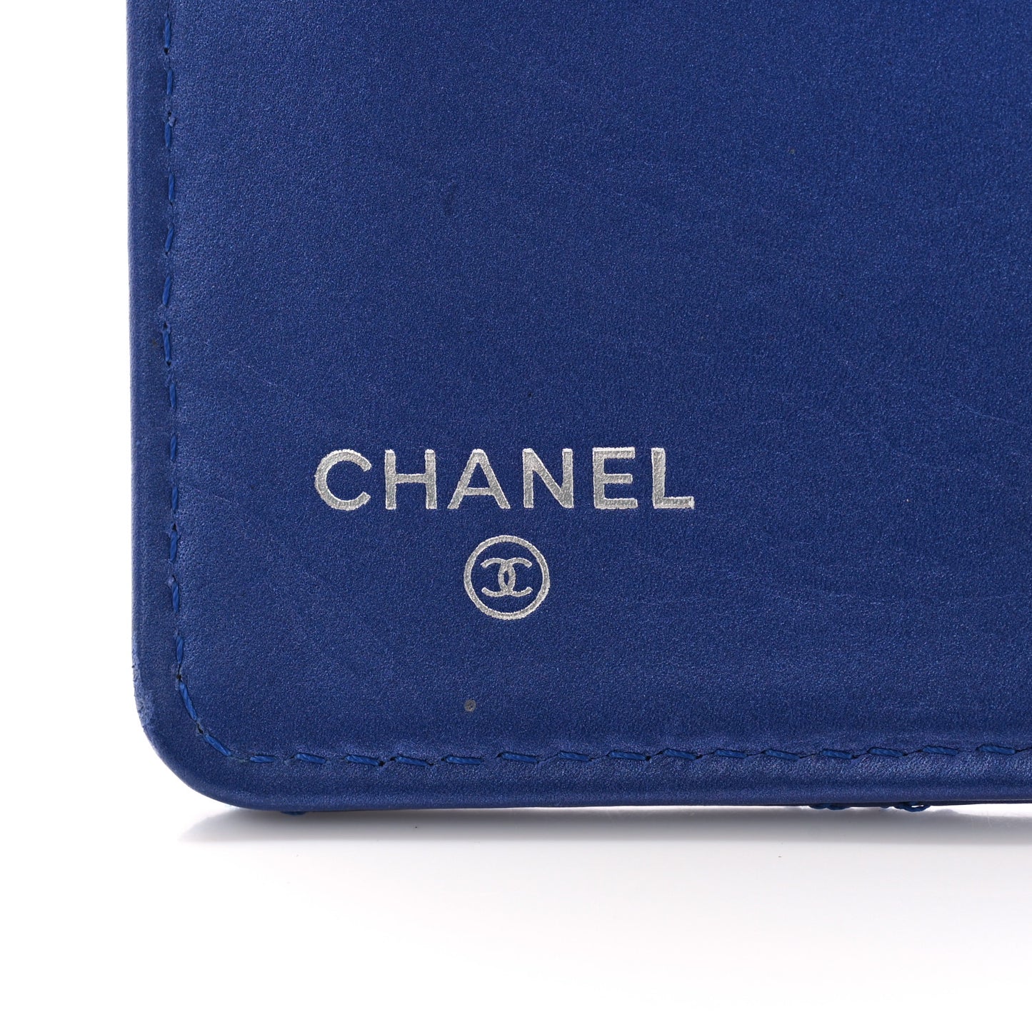Lambskin Quilted Yen Wallet Dark Blue